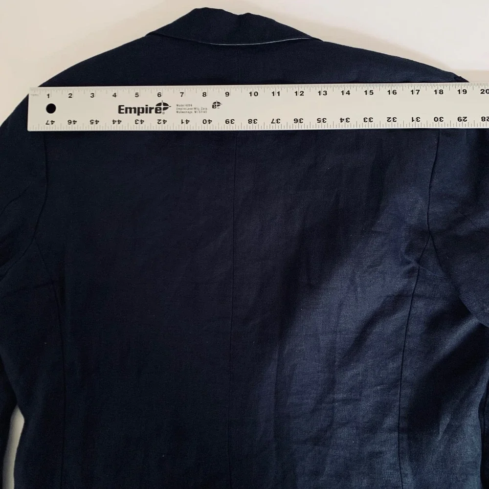 Nautica 100% Linen Blazer Men M Navy Blue Sport Coat Coastal Resort Quiet Luxury